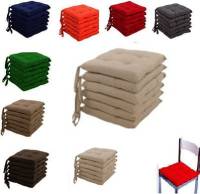 Generico CUSCINI PER SEDIA COPRISEDIA TRAPUNTATI MORBIDONE CONFEZIONE 6 PEZZI CON LACCETTI TINTA UNITA (tortora)