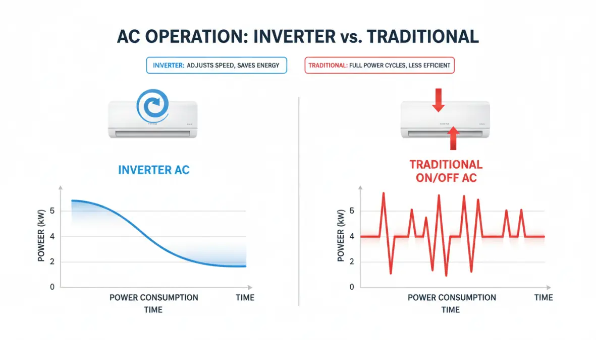 Confronto consumi tra climatizzatore inverter e tradizionale on-off