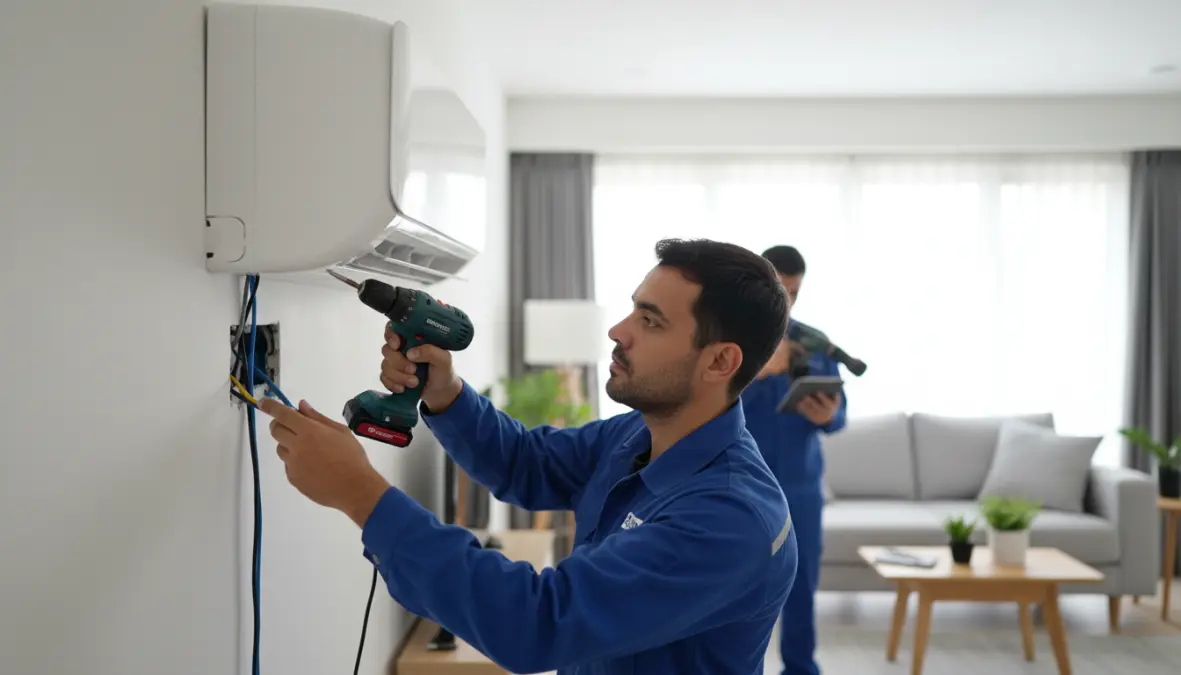 Installazione professionale climatizzatore inverter in ambiente domestico