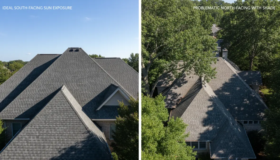 Confronto tra tetto ideale e inadatto per installazione pannelli fotovoltaici domestici