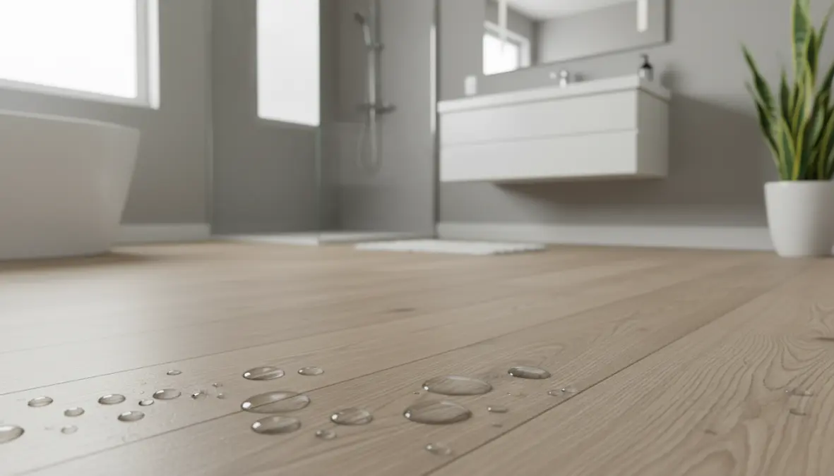 Pavimento vinilico impermeabile per bagno con effetto legno resistente all'acqua