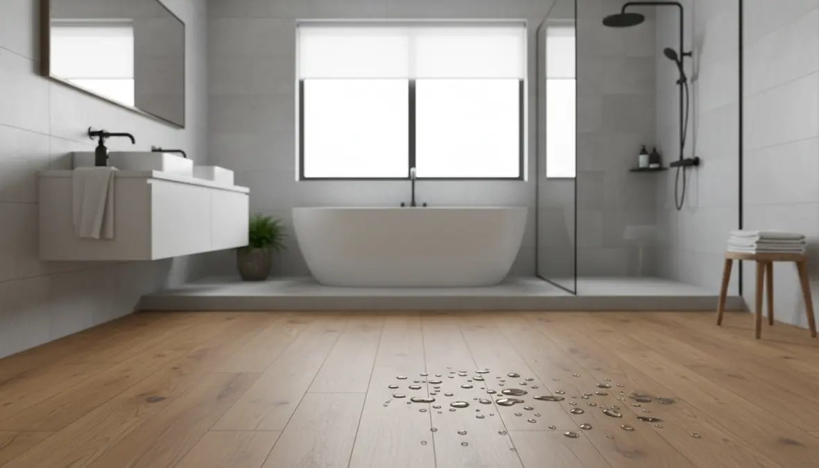 Pavimento vinilico impermeabile per bagno con effetto legno resistente all'acqua