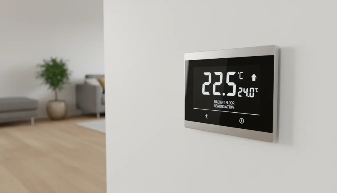 Termostato ambiente per termoregolazione del sistema di riscaldamento a pavimento