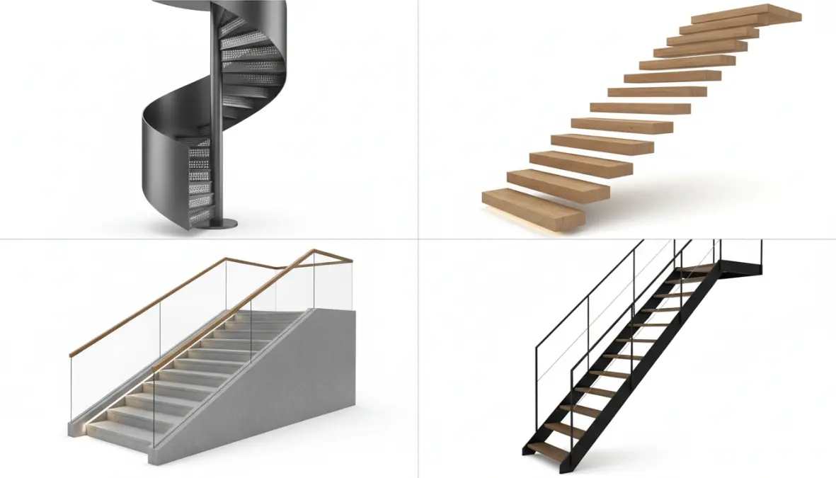 Tipologie di scale interne moderne: a chiocciola, a sbalzo, salvaspazio e a rampa