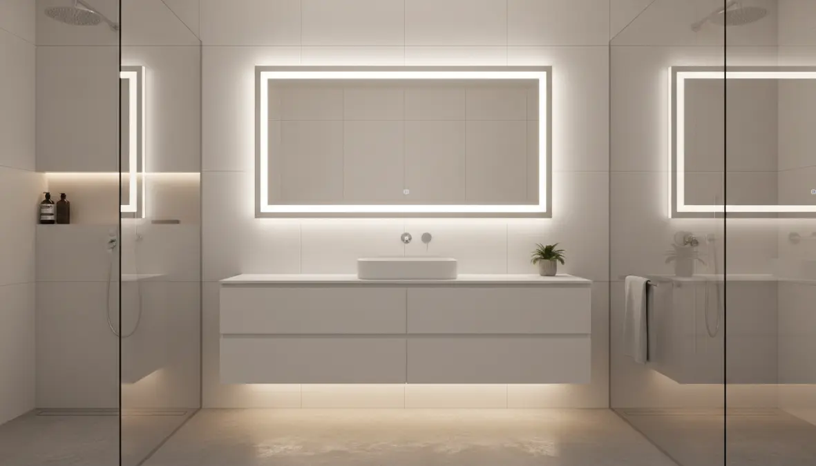 Specchi luminosi moderni con illuminazione LED integrata per bagno design