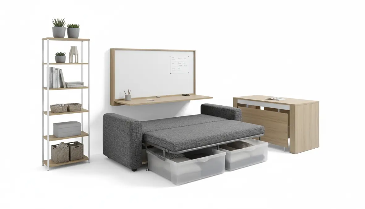 Mobili salvaspazio trasformabili per arredare monolocale moderno