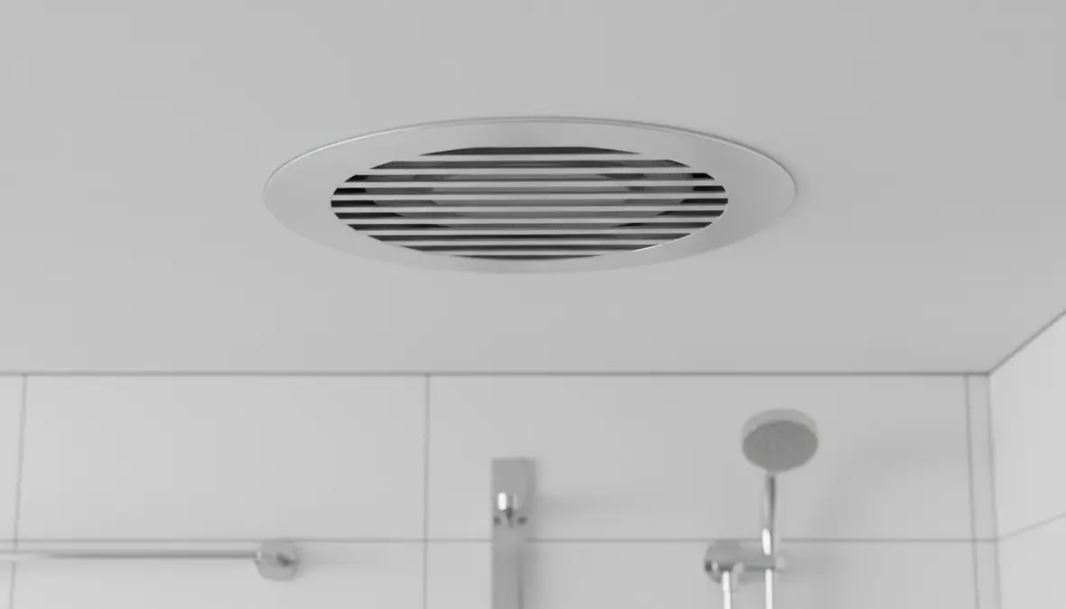 Aspiratore elettrico per ventilazione bagno cieco installato a soffitto