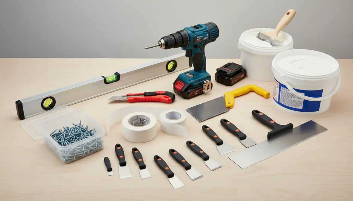 Attrezzi e materiali necessari per installazione e stuccatura cartongesso fai da te