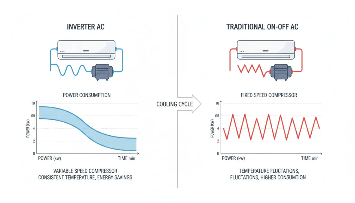 Confronto consumi tra climatizzatore inverter e tradizionale on-off