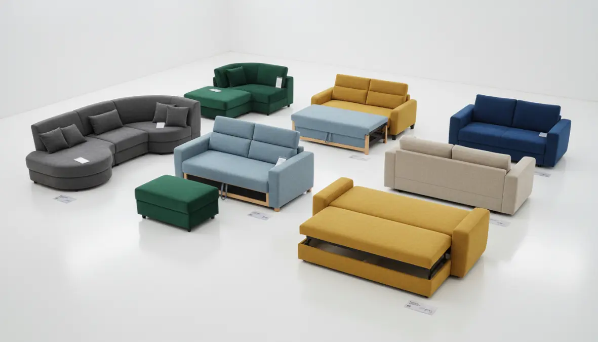 Diverse tipologie di divani letto: modelli angolari, matrimoniali e salvaspazio