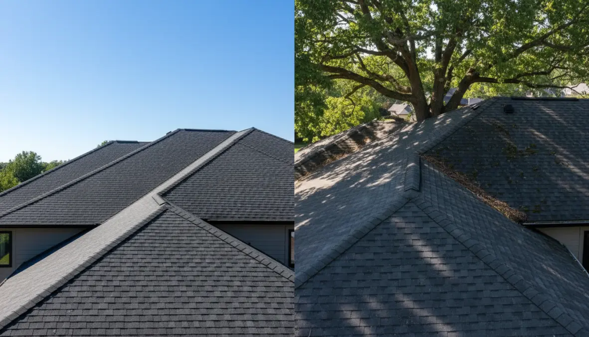 Confronto tra tetto ideale e inadatto per installazione pannelli fotovoltaici domestici