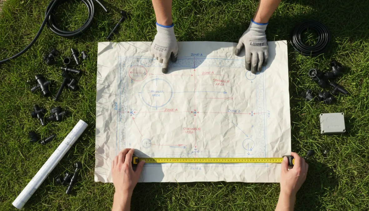 Progettazione impianto irrigazione giardino con schema e componenti per installazione fai da te
