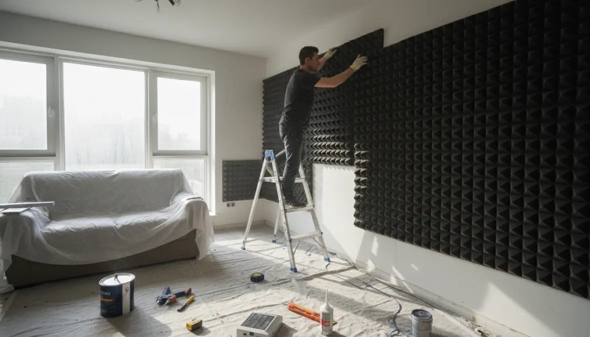 Installazione fai da te di pannelli insonorizzanti per isolamento acustico stanza