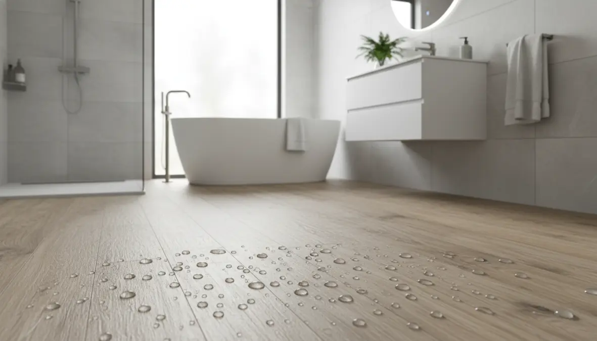 Pavimento vinilico impermeabile per bagno con effetto legno resistente all'acqua