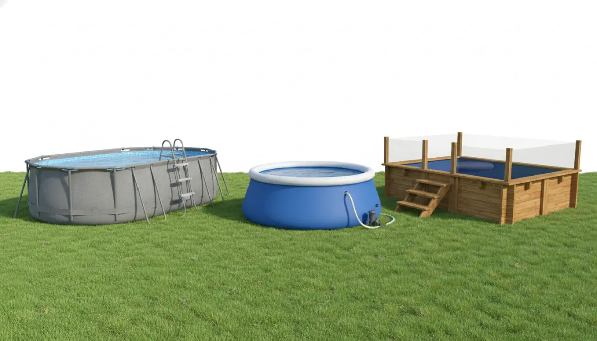 Diverse tipologie di piscine fuori terra: autoportanti, in acciaio e in legno con prezzi differenti