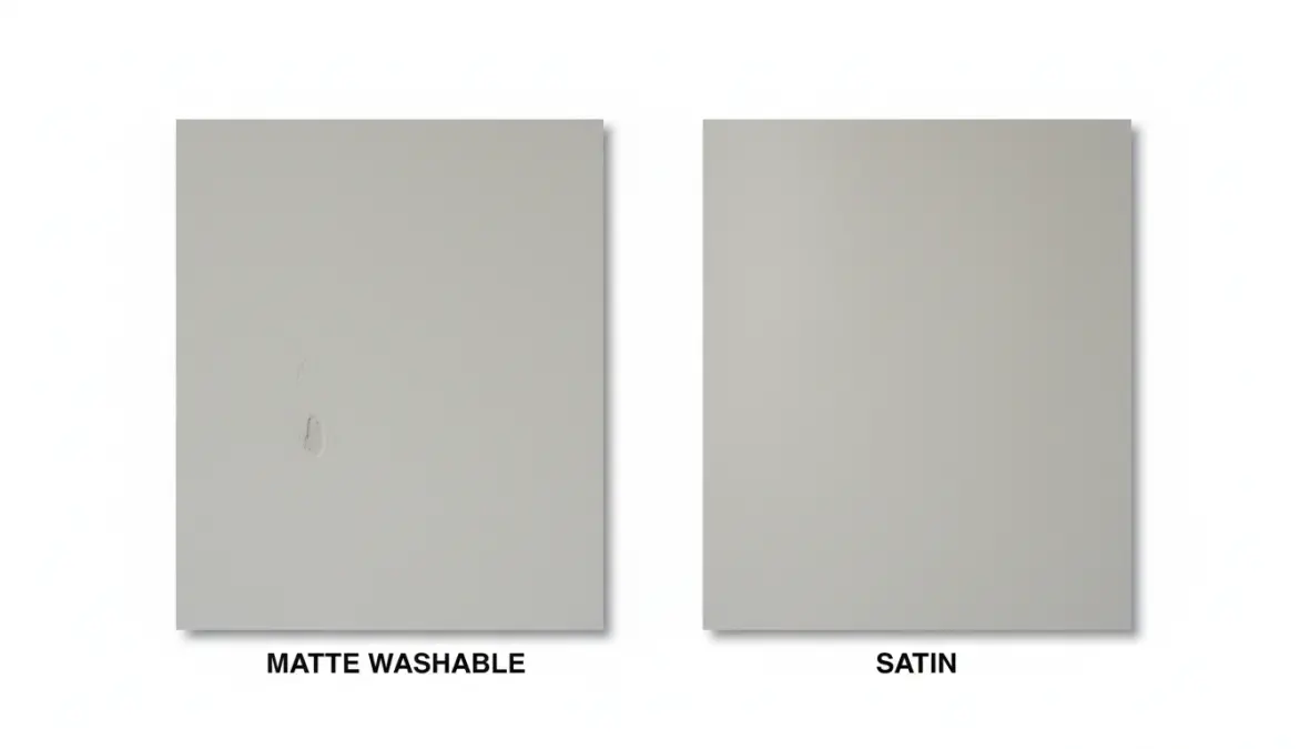 Confronto tra finitura opaca e satinata di pitture lavabili per interni