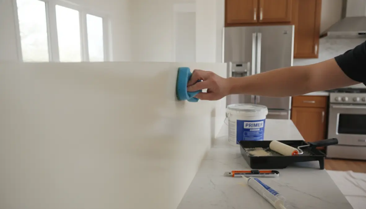 Pulizia facile di parete cucina con smalto murale lavabile e resistente