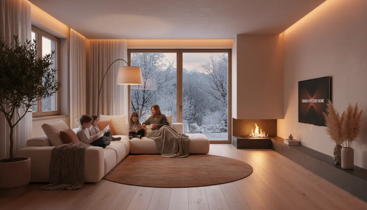 Casa riscaldata con pompa di calore efficiente con risparmio energetico