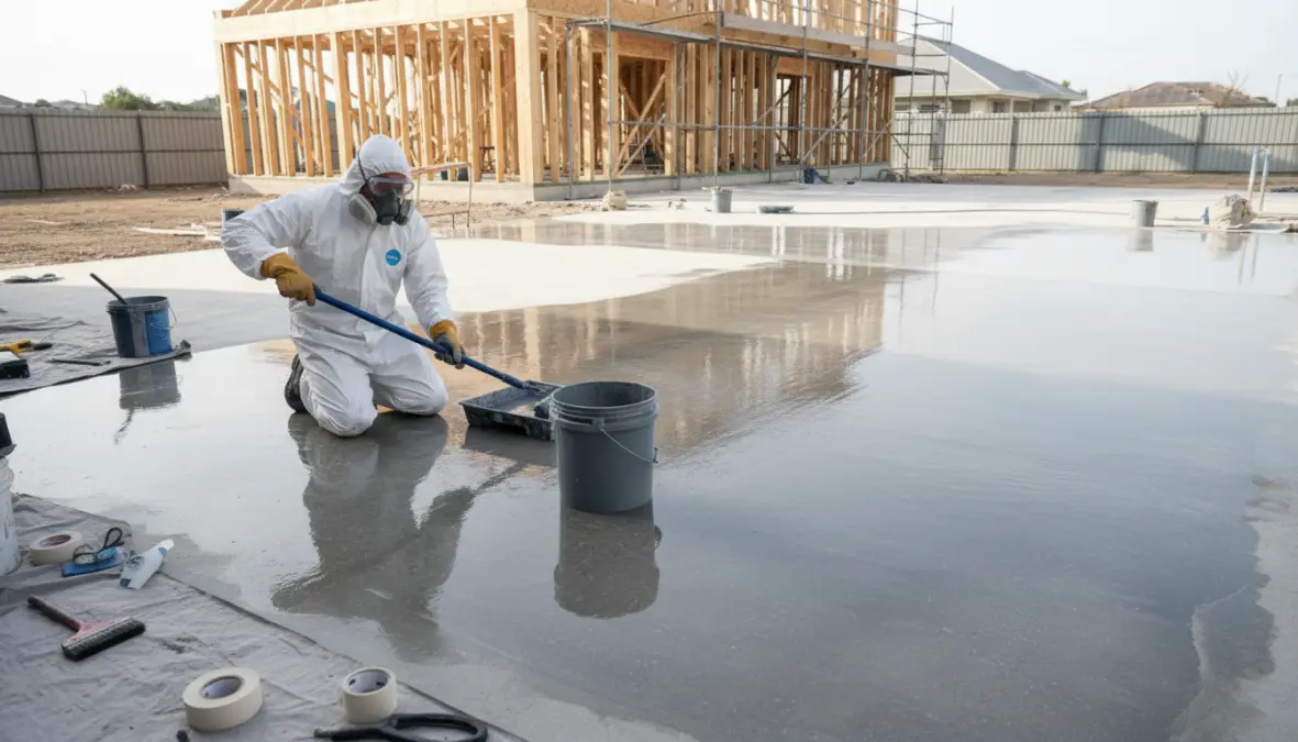 Applicazione professionale resina epossidica su pavimento esterno
