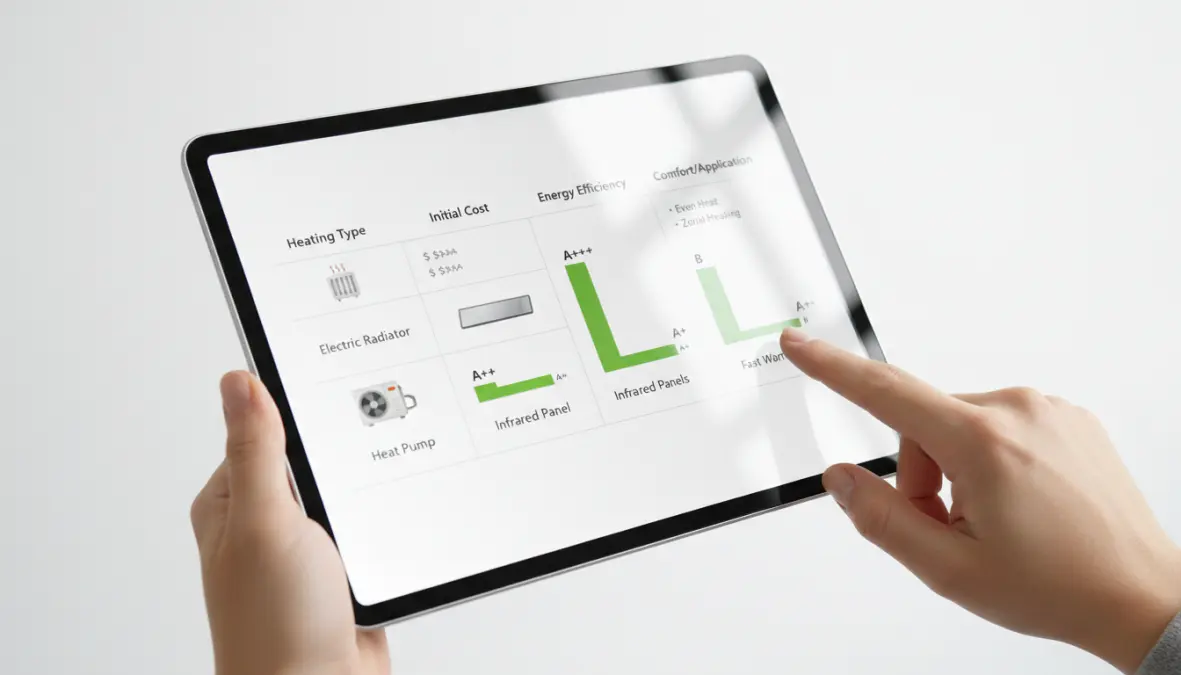 Confronto tra diverse tipologie di riscaldamento elettrico con indicatori di efficienza energetica