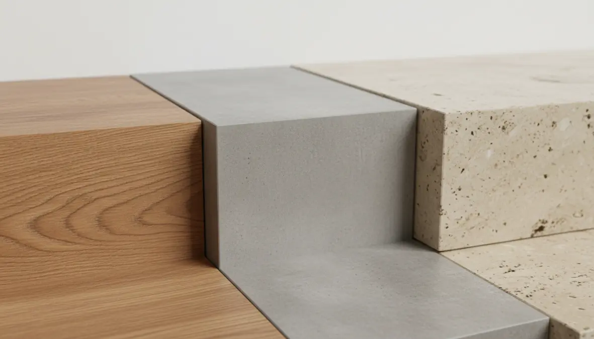Comparazione materiali per rivestimento scale interne: legno, gres e pietra