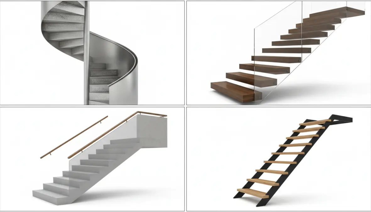 Tipologie di scale interne moderne: a chiocciola, a sbalzo, salvaspazio e a rampa