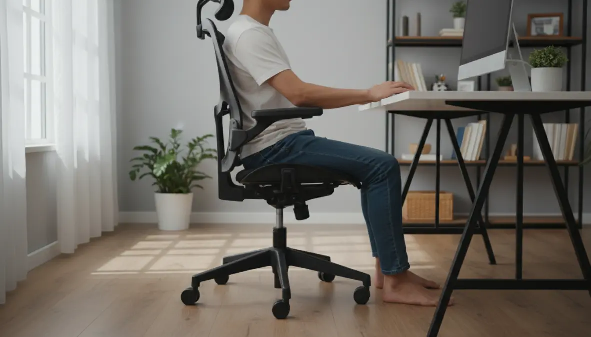 Postura corretta su sedia ergonomica ufficio con regolazioni ottimali per comfort e produttività