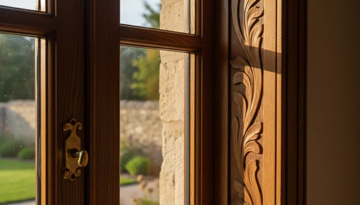 Serramenti legno tradizionali con venatura naturale per case di prestigio