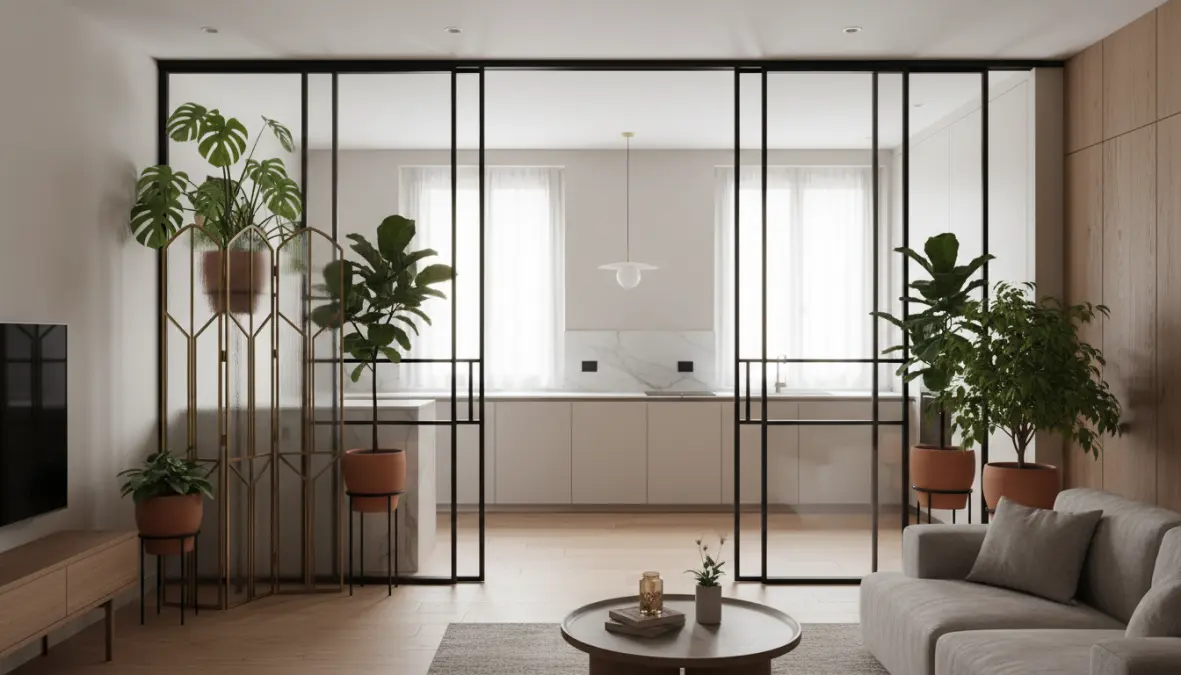 Divisori flessibili moderni per separare cucina da soggiorno