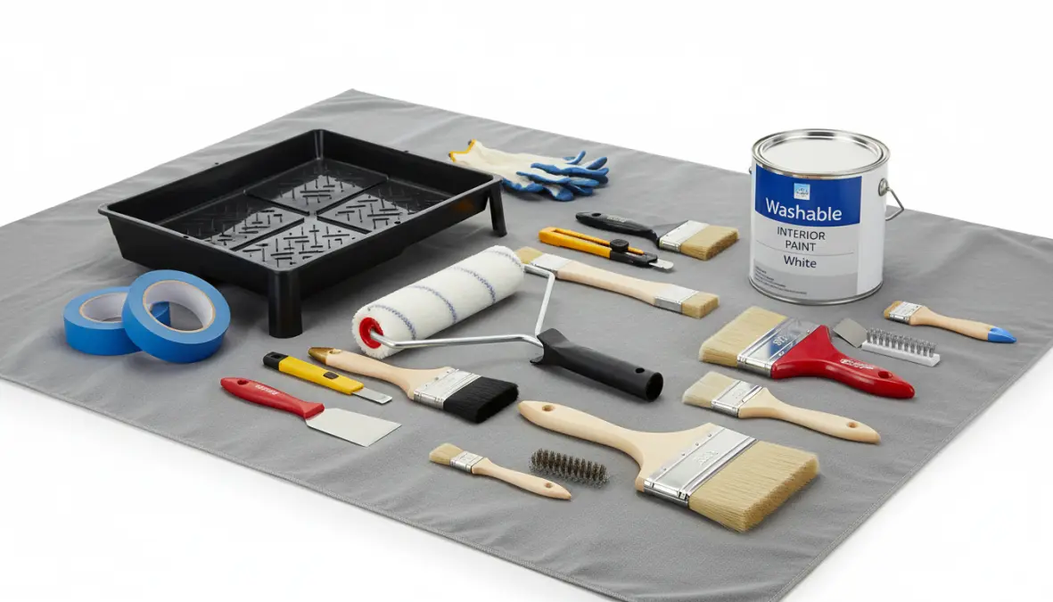 Strumenti e materiali per tinteggiare casa: rullo, pennelli e idropittura