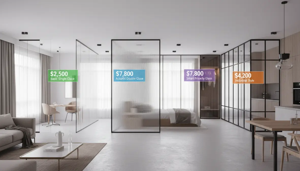Confronto costi e tipologie di pareti divisorie in vetro per interni casa