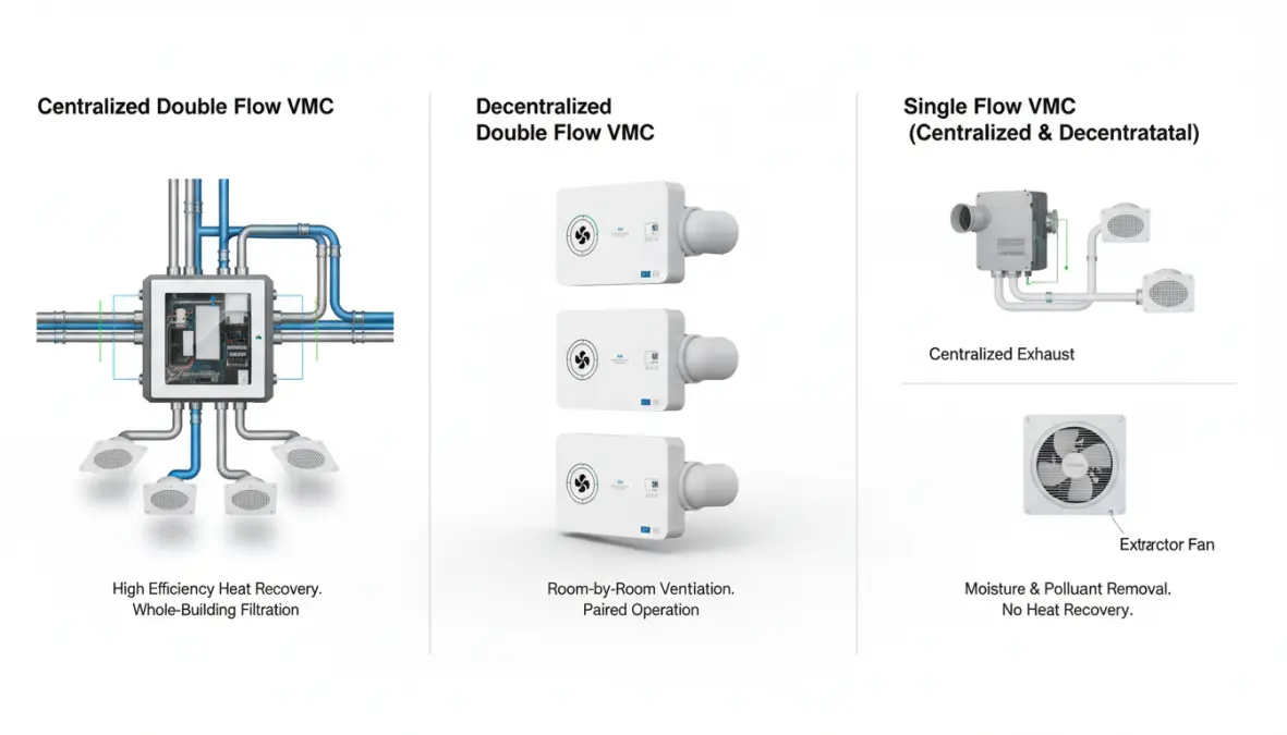 Confronto tipologie impianti VMC centralizzata e decentralizzata per casa