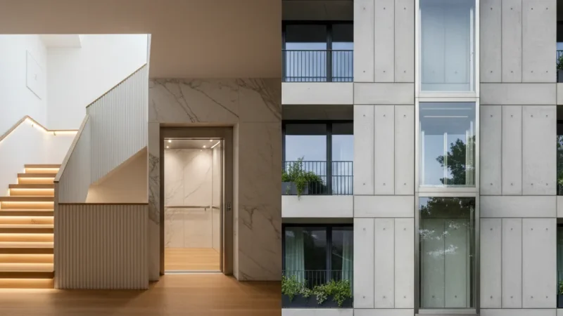 Ascensore interno o esterno: come scegliere la soluzione migliore per ogni progetto architettonico