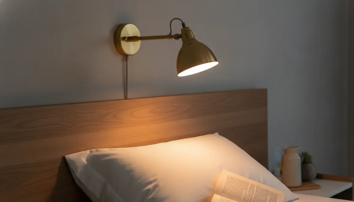 Applique orientabile per lettura in camera da letto con braccio snodabile regolabile