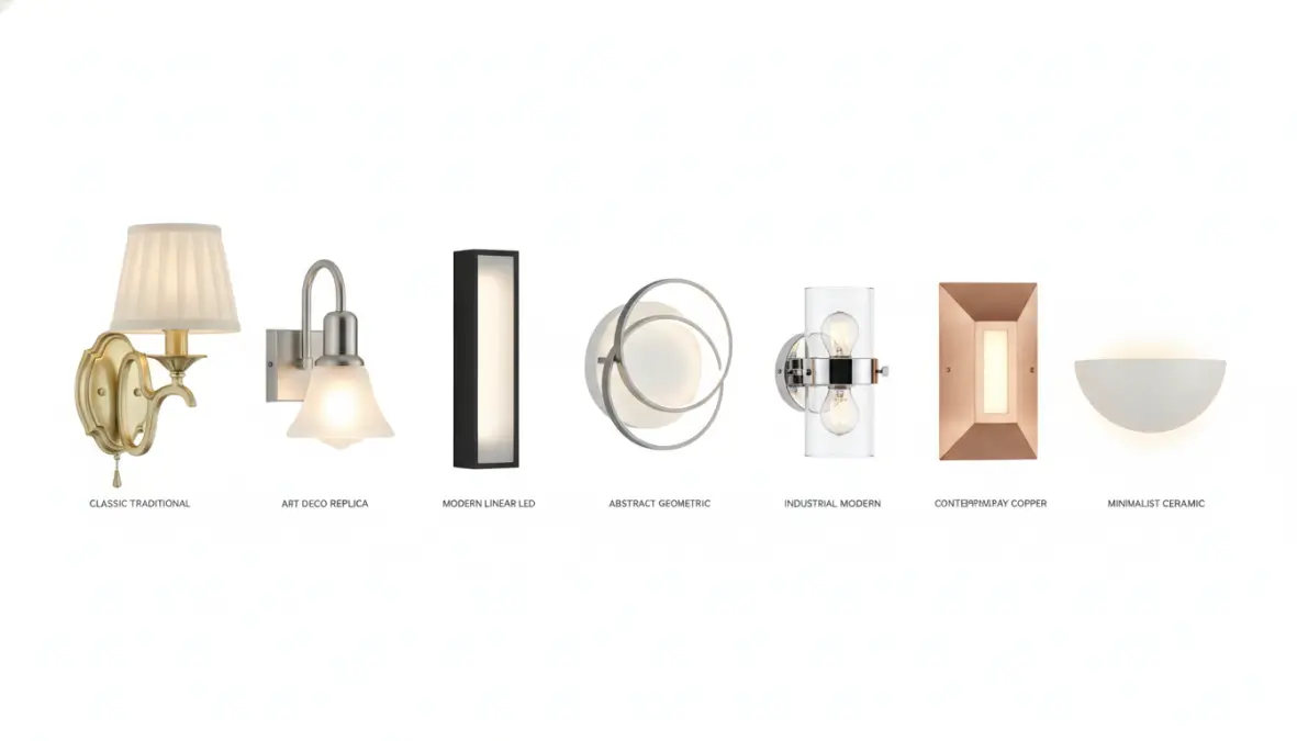 Diverse tipologie di applique da parete dal design classico a moderno LED