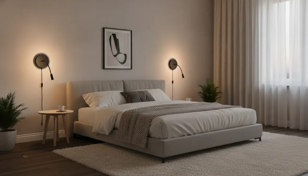 Applique da parete per camera da letto moderna installate ai lati del letto