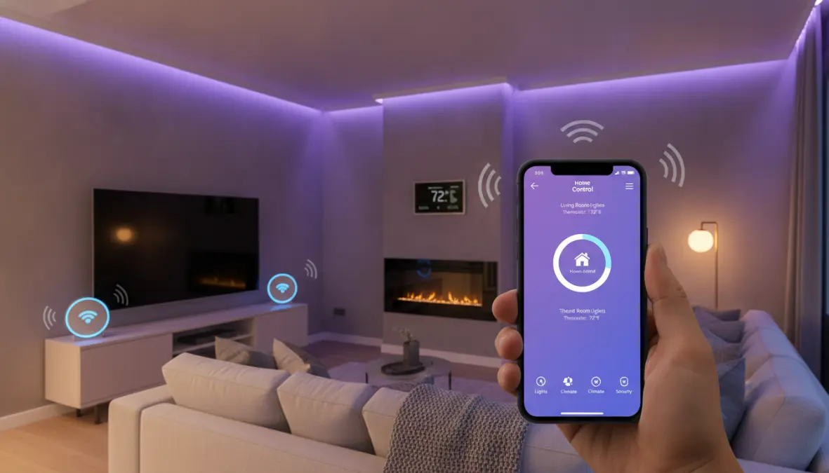 Domotica assistente vocale con dispositivi smart home e automazione domestica