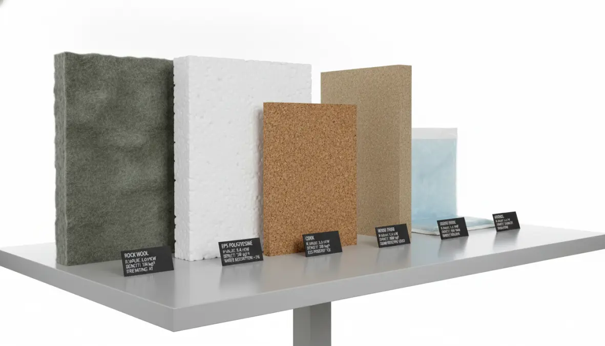 Comparazione materiali isolanti per cappotto interno: lana di roccia, polistirene, sughero e aerogel
