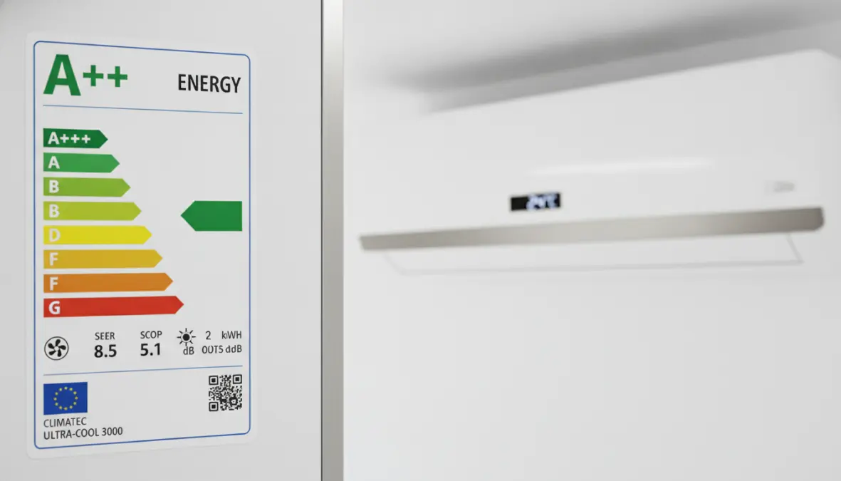Etichetta energetica classe A+++ per condizionatore inverter ad alta efficienza
