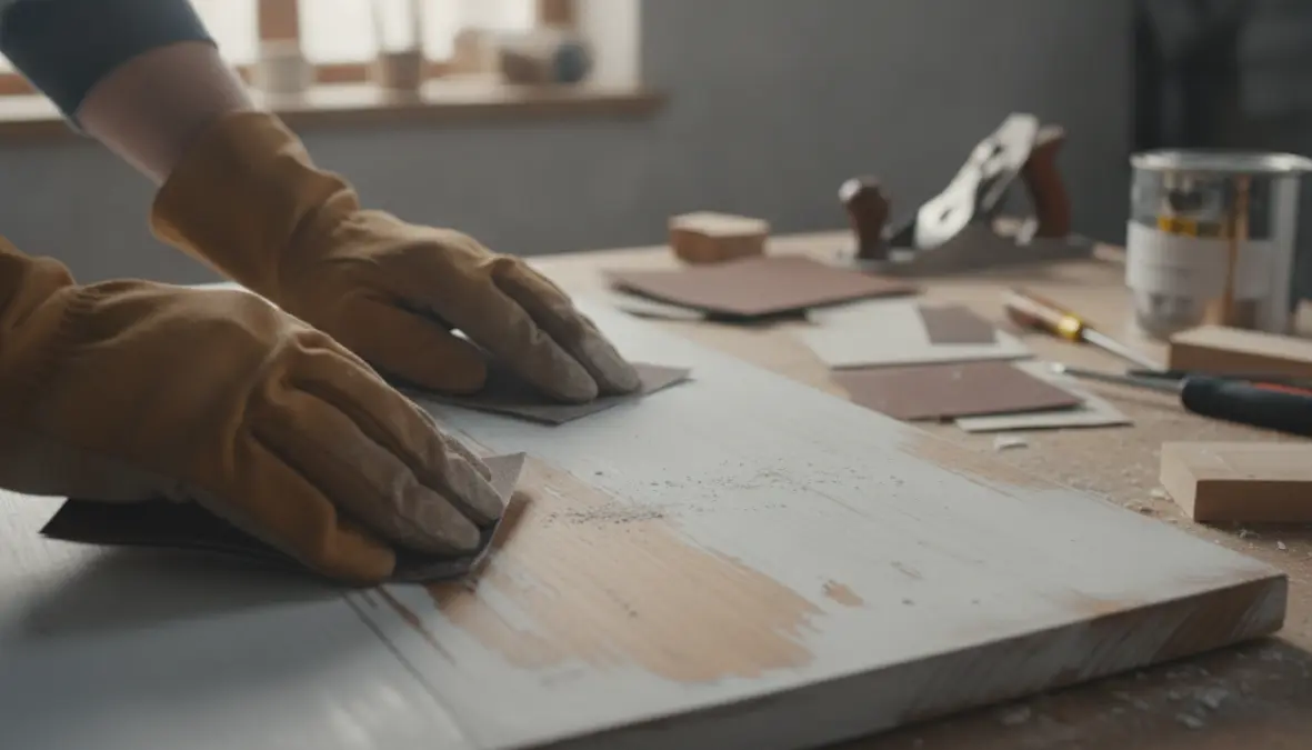 Tecnica di carteggiatura per decapare il legno con effetto shabby