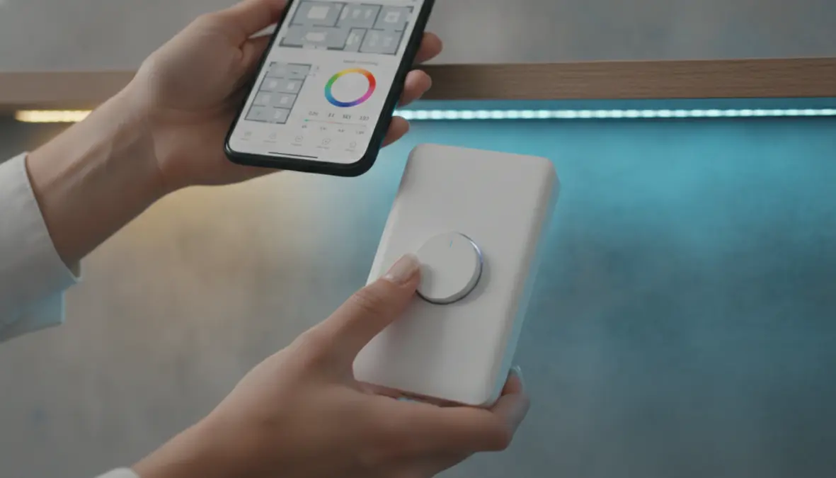 Controllo luminosità LED wireless tramite dimmer smart e app smartphone