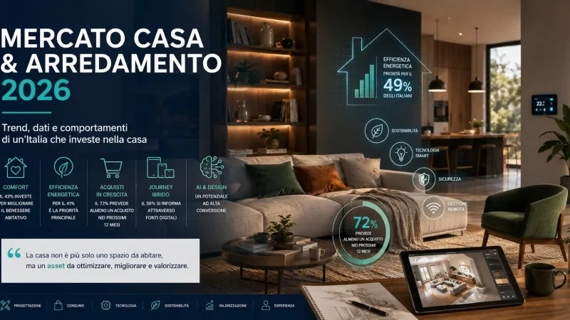 Mercato casa e arredamento in Italia nel 2026: come cambiano consumatori, investimenti e priorità progettuali