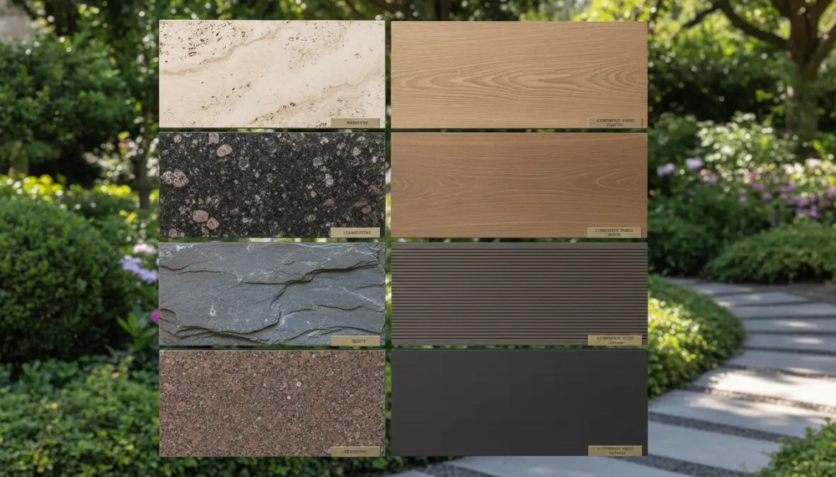 Confronto tra pavimentazione in pietra naturale e legno composito per esterni