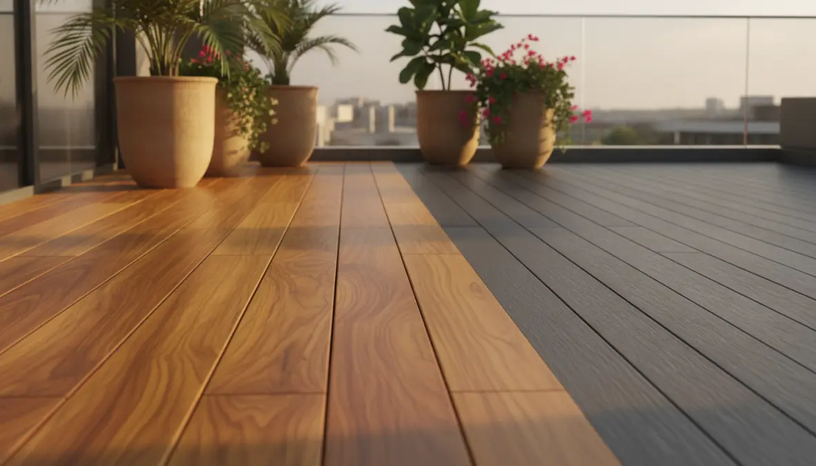 Pavimento in legno per esterno e materiali compositi a confronto per rivestimento terrazzo