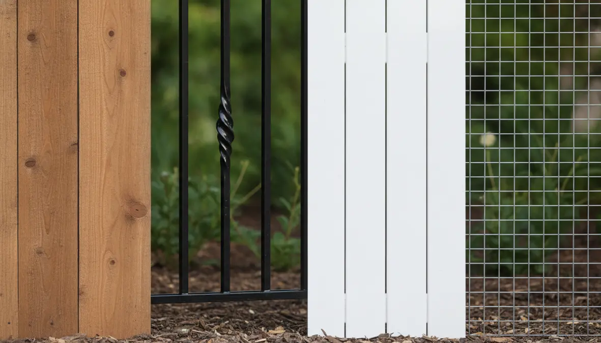 Confronto tra diversi tipi di recinzioni per giardino: legno, metallo, PVC e rete metallica