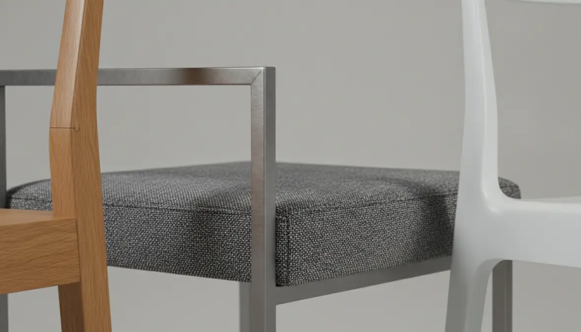 Confronto materiali sedie cucina: legno, metallo, imbottite e plastica