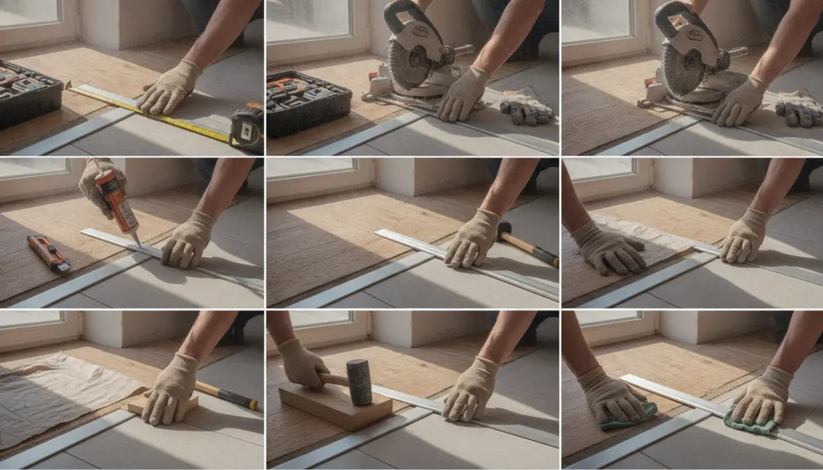 Installazione di un profilo di giunzione per raccordare due pavimenti di altezza diversa