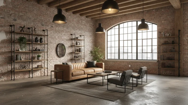 Stile Industriale: Guida Completa a Mattoni a Vista, Metallo e Legno Grezzo