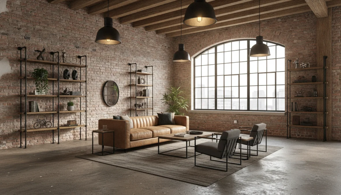 Stile Industriale: Guida Completa a Mattoni a Vista, Metallo e Legno Grezzo
