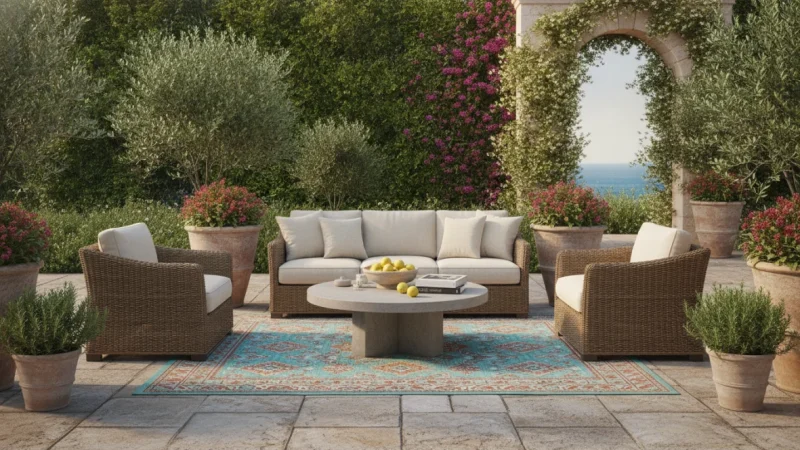 Tappeto Esterno: Guida alla Scelta dei Migliori Tessuti Tecnici per Terrazzo e Giardino